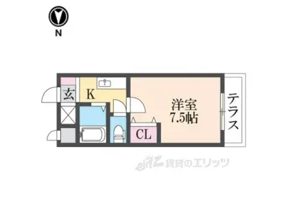 メルシ―(1K/1階)の間取り写真