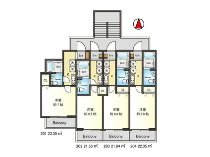 CASA MOMA(1K/2階)の間取り写真