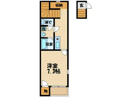 レオネクストブラウニー国立(1K/1階)の間取り写真