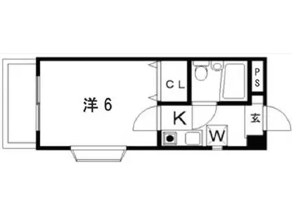 シャトレー押上(1K/3階)の間取り写真