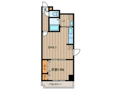 パークヒルズ中の島21(1DK/3階)の間取り写真