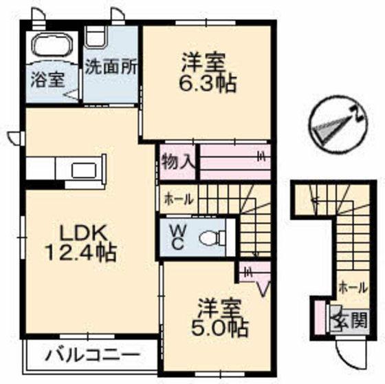 ドリームフォレストS(2LDK/2階)の間取り写真