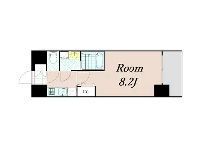 ララプレイス大阪ウエストゲートゲート(1K/7階)の間取り写真