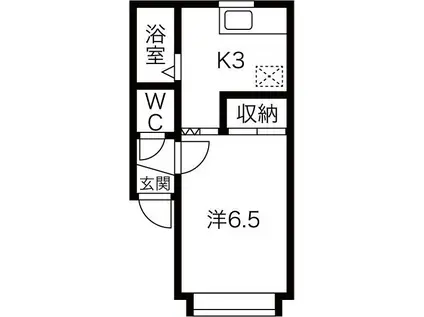 ソシアルコート(1K/2階)の間取り写真