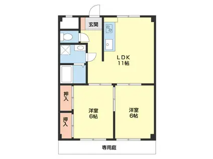 メゾンルピナス(2LDK/1階)の間取り写真