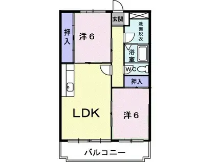 パークサイドマンション吉田(2LDK/2階)の間取り写真