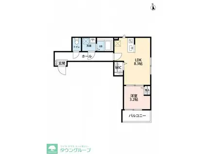 流山市南流山8丁目III(1LDK/2階)の間取り写真