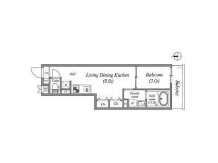 S-MOVE緑橋II(1LDK/4階)の間取り写真