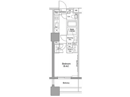 ザ・パークハビオ木場(1K/4階)の間取り写真