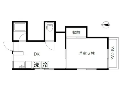 ミルフォードハイツ(1DK/1階)の間取り写真