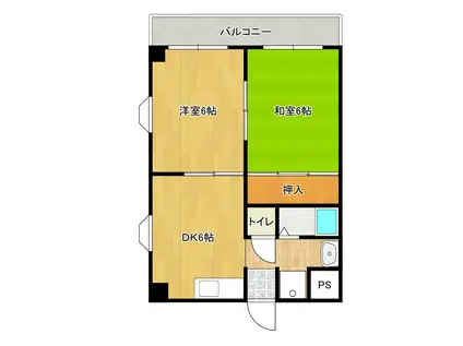 アネックスフジ(1DK/1階)の間取り写真