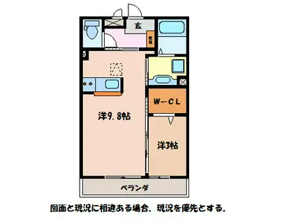 ティアラあづみ野(ワンルーム/2階)の間取り写真