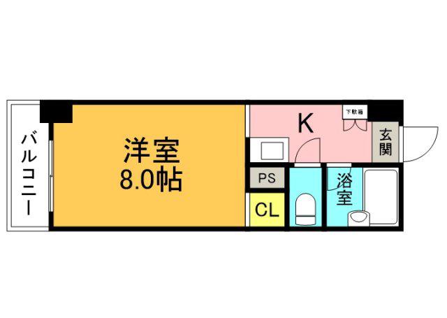 パティオ舟入(1K/4階)の間取り写真