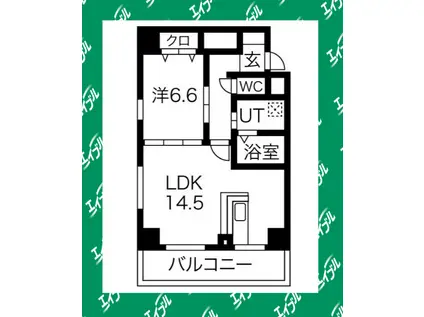 サン東山公園ウエスト(1LDK/10階)の間取り写真