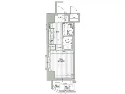 エステムコート博多祇園ツインタワー2(1K/7階)の間取り写真