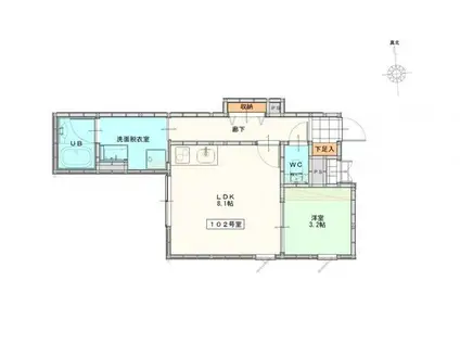 ラ・カーサフェリーチェ192(1LDK/1階)の間取り写真