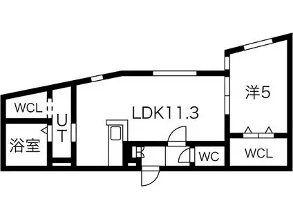 PECHE裏参道(1LDK/1階)の間取り写真