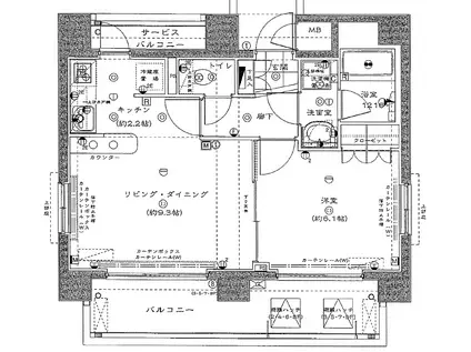 ジェイパレス浅草今戸(1LDK/5階)の間取り写真