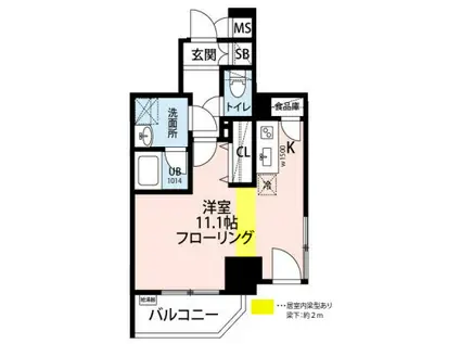 シンフォニー(ワンルーム/10階)の間取り写真