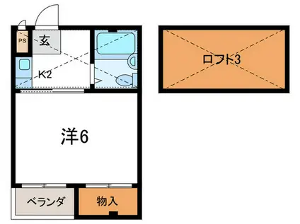 木下ビル(1K/3階)の間取り写真