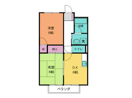 SURPLUS II プラウダ(2DK/2階)の間取り写真
