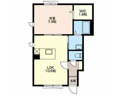 シャーメゾン仙古(1LDK/1階)の間取り写真