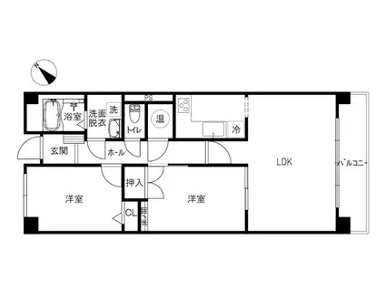 メイプルガーデン旭町(2LDK/4階)の間取り写真