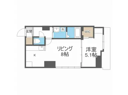 スペチアーレ プリーモ(1LDK/7階)の間取り写真