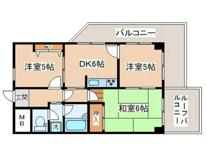 プリオーレ神戸(3DK/5階)の間取り写真