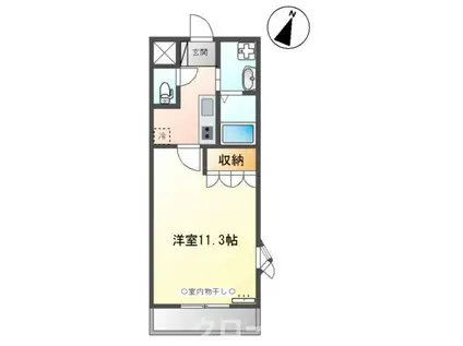 ヴァンルージュ(1K/2階)の間取り写真