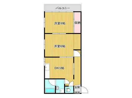 コーポ水溜(2DK/2階)の間取り写真