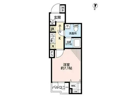 プレール・ドゥーク三宿(1K/1階)の間取り写真