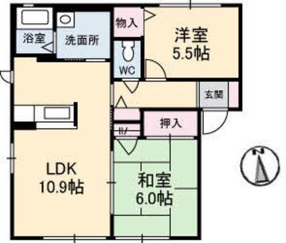 パストラルコート(2LDK/1階)の間取り写真
