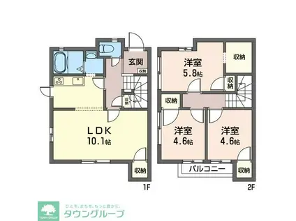 久が原ヴィレッジ(3LDK/1階)の間取り写真