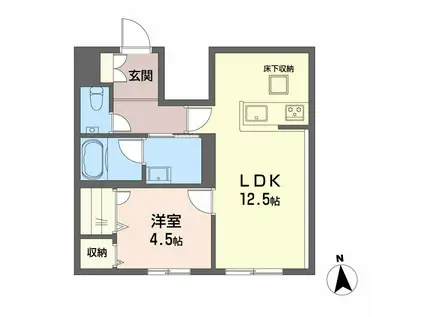 K&MフォレストガーデンII(1LDK/1階)の間取り写真