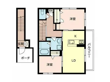 ありとほし館(2LDK/2階)の間取り写真