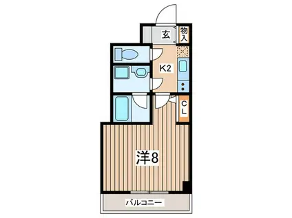 グランシエラ(1K/2階)の間取り写真