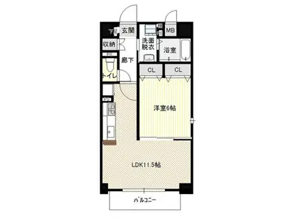 サンピアビータ(1LDK/5階)の間取り写真