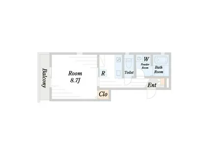 レジデンス早稲田(1K/2階)の間取り写真