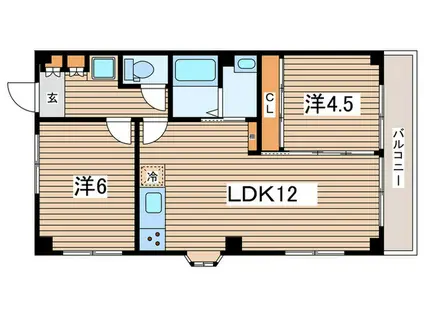 加山ハイツ(2LDK/2階)の間取り写真
