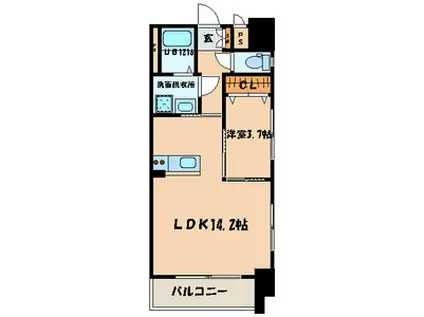 ERIOS COURT 中津口(1LDK/6階)の間取り写真