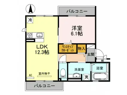 ラ・グラシューズ A棟(1LDK/1階)の間取り写真