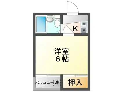 ブルースカイ古川橋(1K/3階)の間取り写真