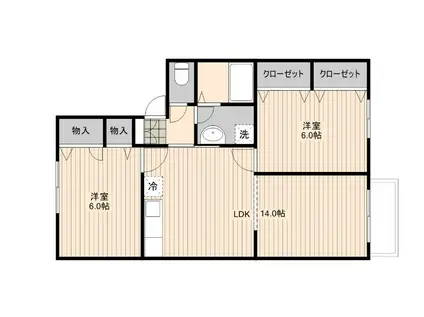ロイヤルコート藤C棟(2LDK/1階)の間取り写真
