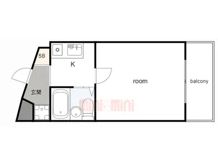 サンパレス甲子園(1K/3階)の間取り写真