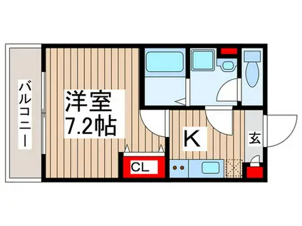 狭山ヶ丘駅  都市ガス(1K/3階)の間取り写真