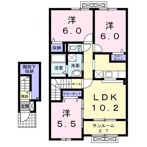 フォルス・ラーマ5(3LDK/2階)の間取り写真