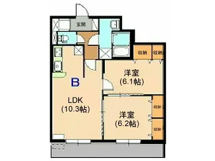 Y・フジビル新白河(2LDK/2階)の間取り写真