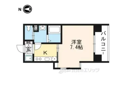 アクアプレイス京都洛南Ⅲ(1K/3階)の間取り写真