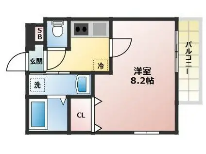 ヴィクトワール西宮丸橋(1K/1階)の間取り写真